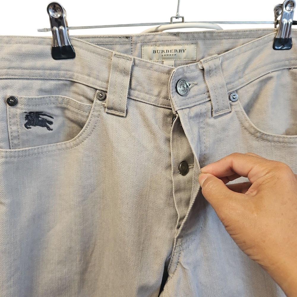 Burberry Stone Gray Denim Pants